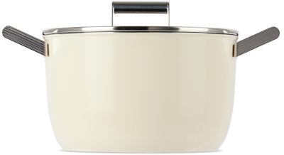 Shop Smeg Off-white '50s Style Low Casserole Dish In Matte Cream