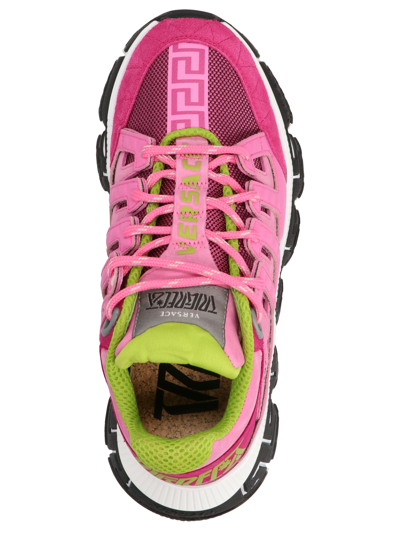 Shop Versace Trigreca Sneakers In Fuchsia