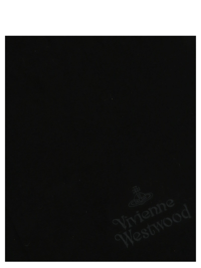 Shop Vivienne Westwood Logo Embroidery Scarf In Black