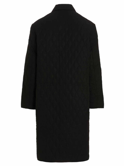 Vtmnts 'quilted Texture Flap Pocket Coat' In Black