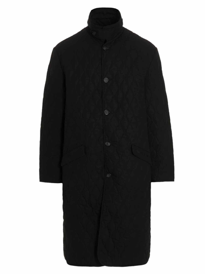 Shop Vtmnts Quilted Hunter Coat In Black