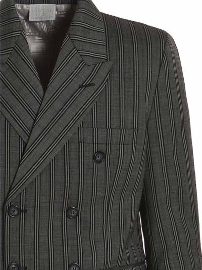 Vtmnts Tonal Double Breasted Tailored Blazer Black In Black