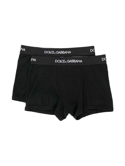 Shop Dolce & Gabbana Black Boxer Shorts Boy In Nero