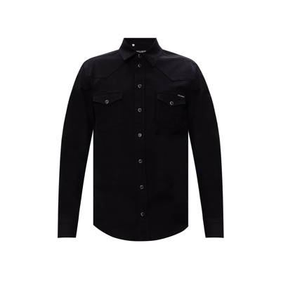 Shop Dolce & Gabbana Cotton Shirt In Black