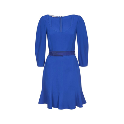 Shop Stella Mccartney Long Sleeved Dress In Blue