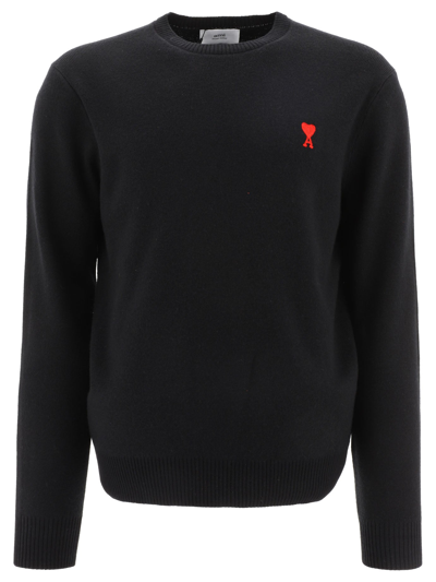 Shop Ami Alexandre Mattiussi "ami De Cœur" Sweater In Black