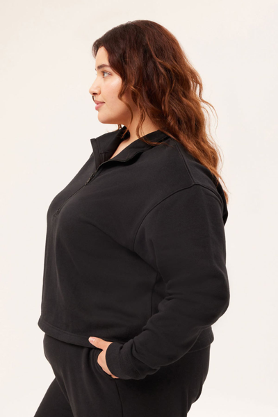 Shop Girlfriend Collective Black 50/50 Half-zip Sweatshirt