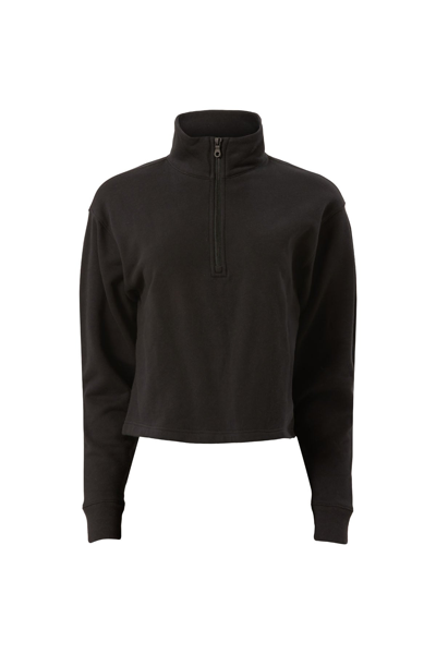 Shop Girlfriend Collective Black 50/50 Half-zip Sweatshirt