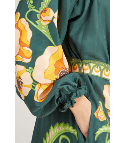 Shop La Doublej Cerere Dress In Poppies Green Placee In Multi