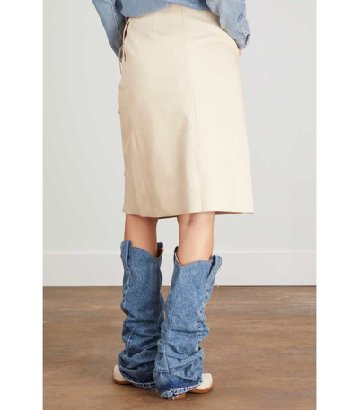 Shop Stella Mccartney Fringed Alter Mat Skirt In Oat In Neutrals