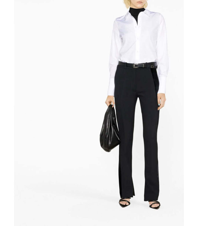 Shop Victoria Beckham Straight Leg Tailored Trousers In Black