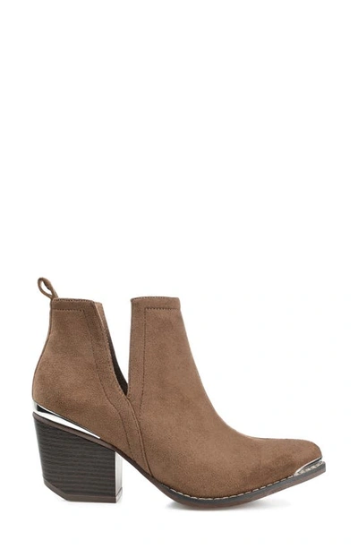 Journee Collection Journee Issla Metal Trim Bootie In Taupe