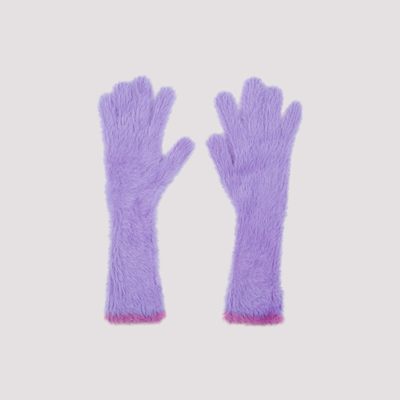 Shop Jacquemus Les Gants Neve Gloves In Pink &amp; Purple