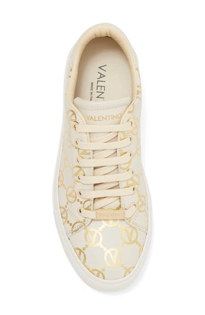 Shop Valentino By Mario Valentino Beatrice Logo Sneaker In Cream
