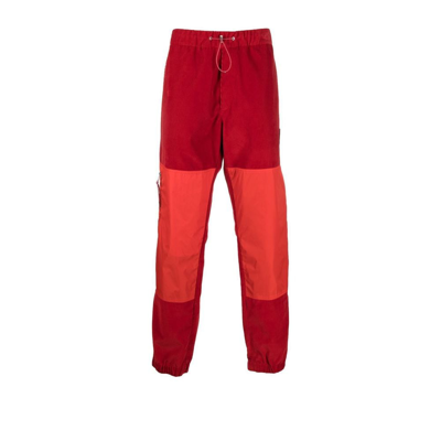 Shop Moncler Colourblock Corduroy Track Pants - Men's - Polyamide/cotton In Red