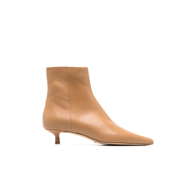 Shop Aeyde Brown Sofie 35 Leather Ankle Boots In Hazelnut