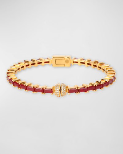 Shop Budhagirl Aurora Crystal Bracelet In Ruby