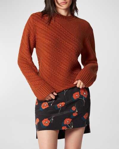 Shop Equipment Seranon Wool Cable Knit Sweater In Rooibos Tea
