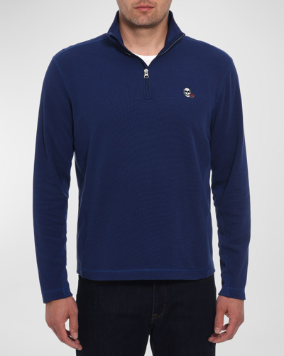 Shop Robert Graham Men's Polaris Quarter-zip Sweater In Navy