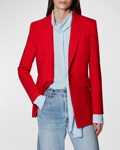 Another Tomorrow Single Button Blazer Jacket In Red