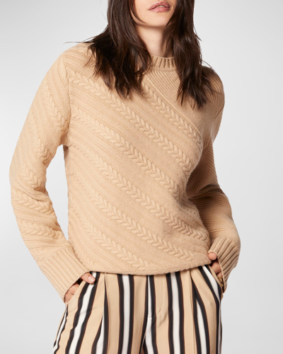 Shop Equipment Seranon Wool Cable Knit Sweater In Sesame