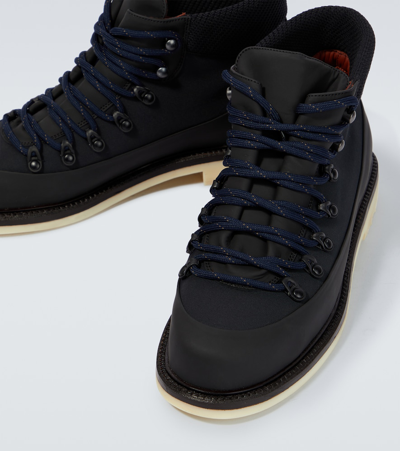 Shop Loro Piana Laax Walk Leather-trimmed Boots In Caviar