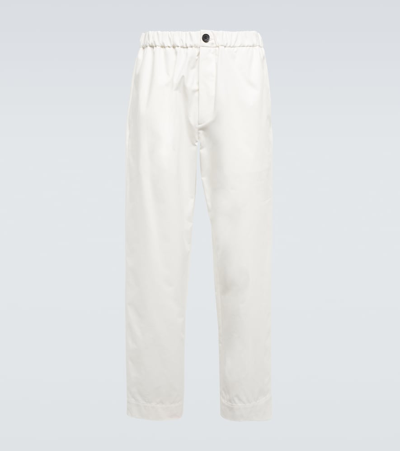 Shop Jil Sander Mid-rise Straight Cotton Pants In White