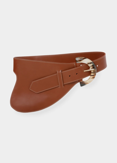 Shop Adriana Castro La Jefa Leather Belt Bag In Marron