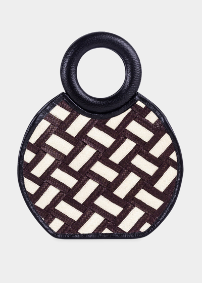 Shop Adriana Castro Zenu Braided Cana Flecha/leather Top-handle Bag In Black