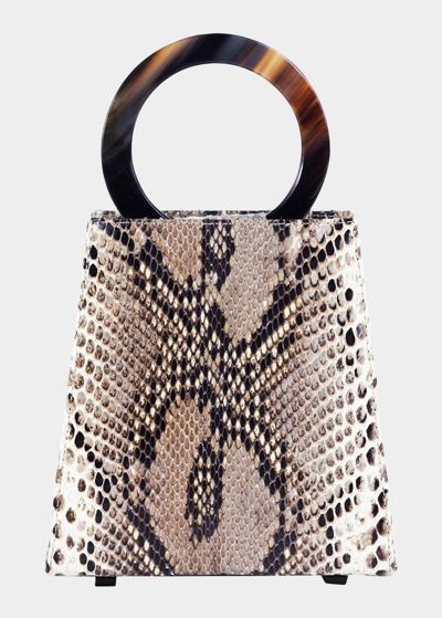 Shop Adriana Castro Azza Mini Python Top-handle Bag In Natural