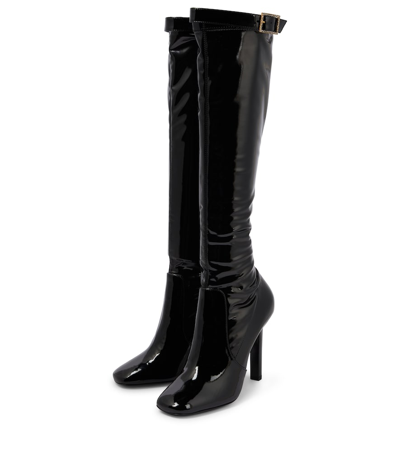 Shop Saint Laurent Elle 105 Embellished Knee-high Boots In Ner/nero