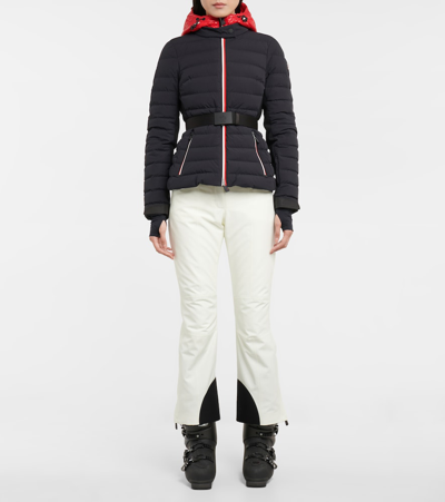 Shop Moncler Bruche Down Ski Jacket In Black/red