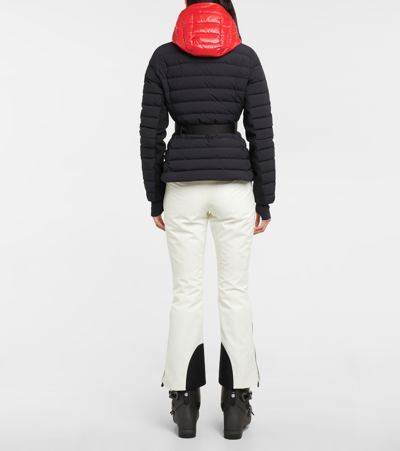 Shop Moncler Bruche Down Ski Jacket In Black/red