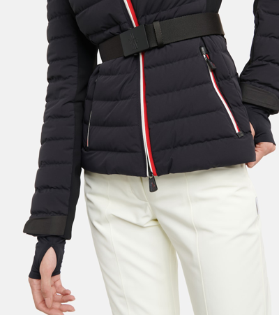 Shop Moncler Bruche Down Ski Jacket In Black/red