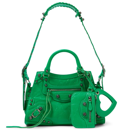 Shop Balenciaga Neo Cagole Xs Leather Tote Bag In Vivid Green