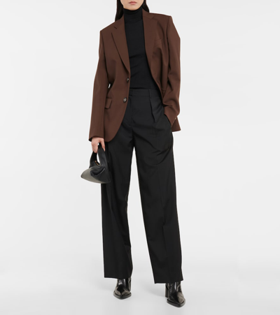 Petar Petrov Ilan Single-breasted Wool Blazer In Brown