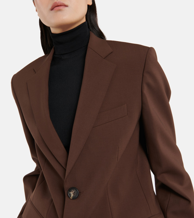 Shop Petar Petrov Ilan Single-breasted Wool Blazer In Brown