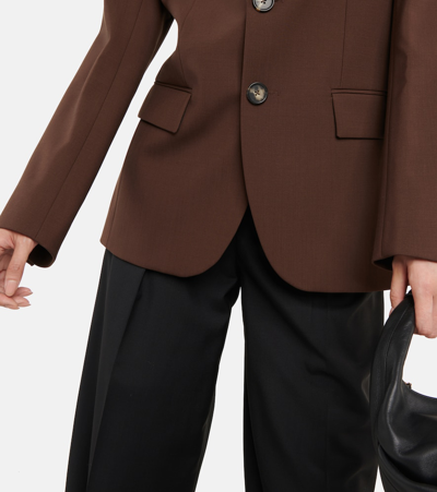 Petar Petrov Ilan Single-breasted Wool Blazer In Brown