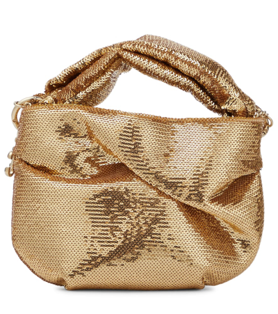 Shop Jimmy Choo Bonny Sequined Handbag In Gold