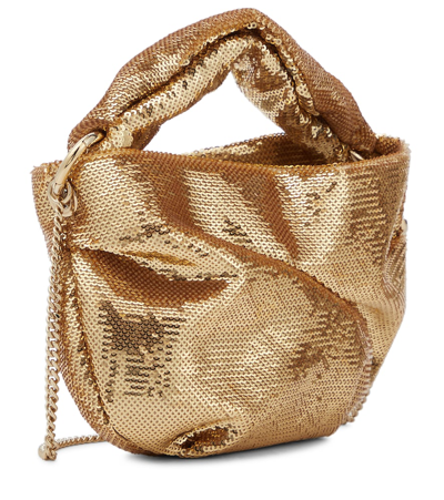 Shop Jimmy Choo Bonny Sequined Handbag In Gold