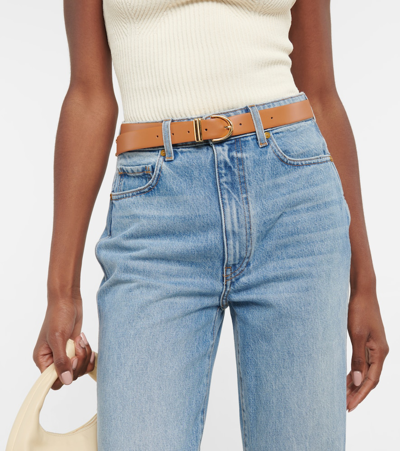Khaite Bambi Leather Belt In Caramel