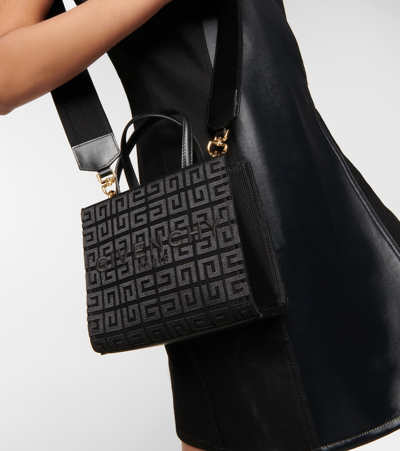 Shop Givenchy G-tote Mini 4g Canvas Shopper In Black