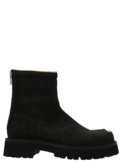 Shop Mm6 Maison Margiela Distressed Detail Ankle Boots In Black
