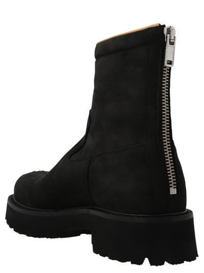 Shop Mm6 Maison Margiela Distressed Detail Ankle Boots In Black