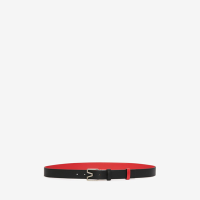 Shop Alexander Mcqueen Reversible M Belt In Black/lust Red
