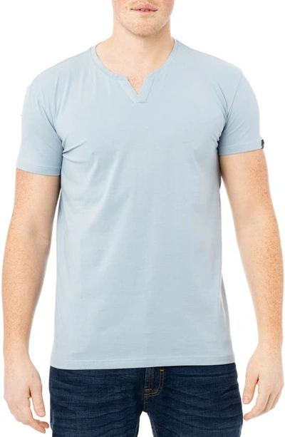 Shop X-ray Xray Split Neck T-shirt In Slate Blue