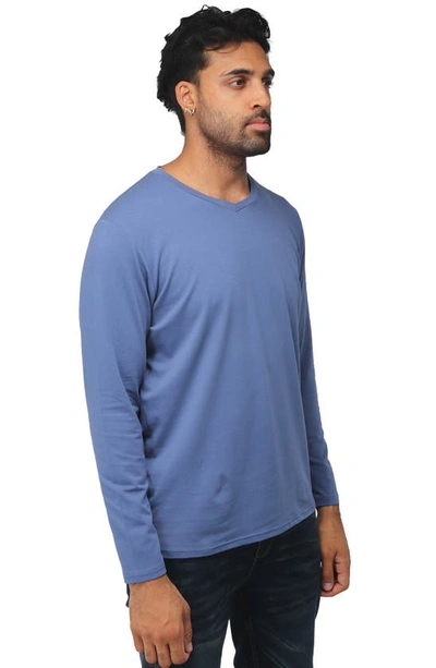 X-ray V-neck Long Sleeve T-shirt In Night Blue