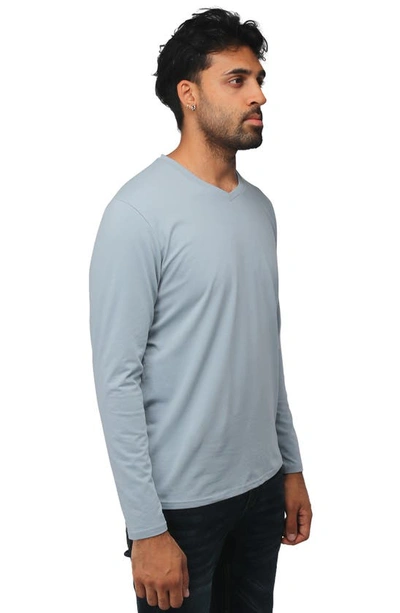 X-ray V-neck Long Sleeve T-shirt In Slate Blue