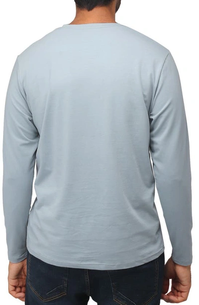 X-ray Long Sleeve Henley Shirt In Slate Blue