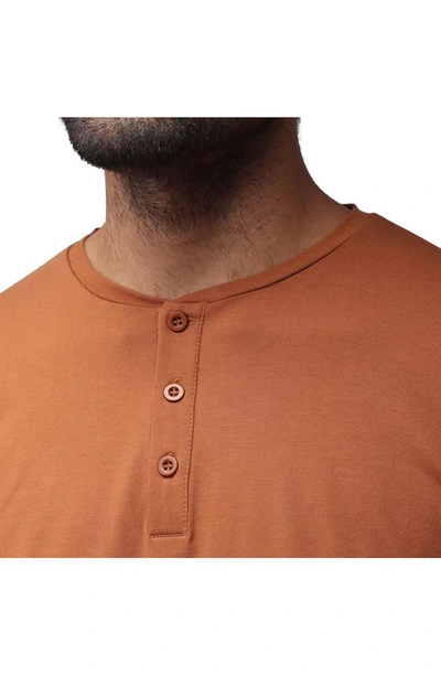 X-ray Long Sleeve Henley Shirt In Sienna